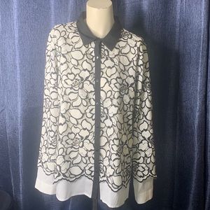 Karl Lagerfield Women’s Black & White Lace Top